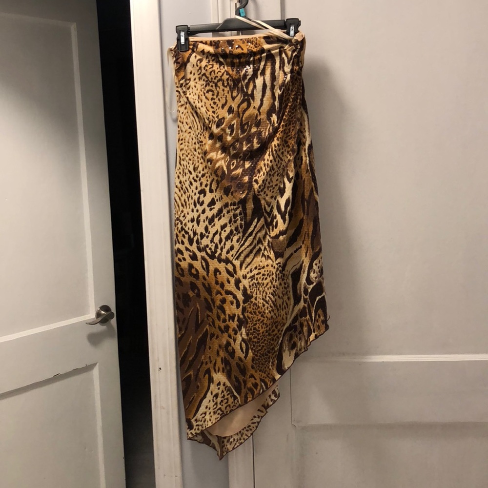 Leopard cheetah print strapless dress